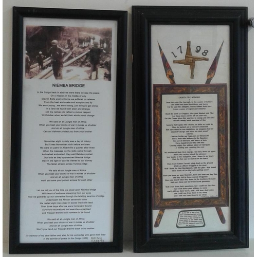22 - Two Framed Poems - 'Niemba Bridge' and 'Eighty Five Women' - 1798 interest