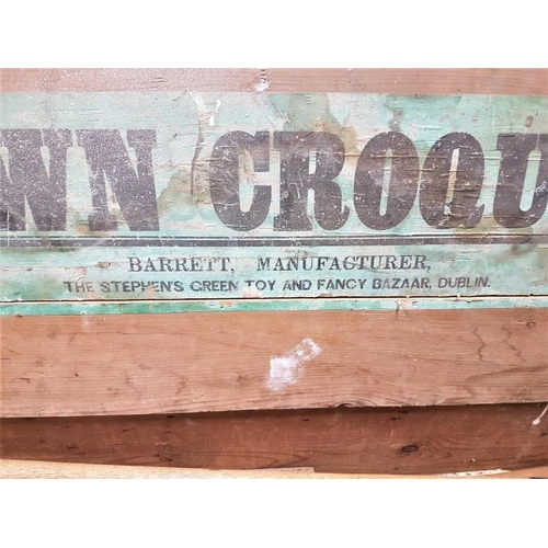 32 - Vintage Lawn Croquet Set with Label 