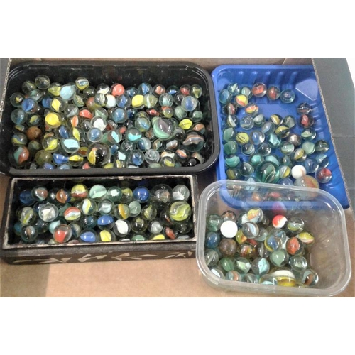 47 - Collection of Four Trays of Old Marbles