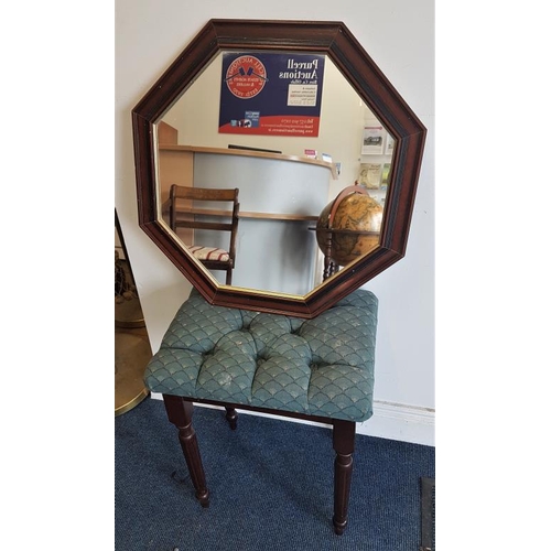 49 - Octagonal Wall Mirror and an Occasional Stool