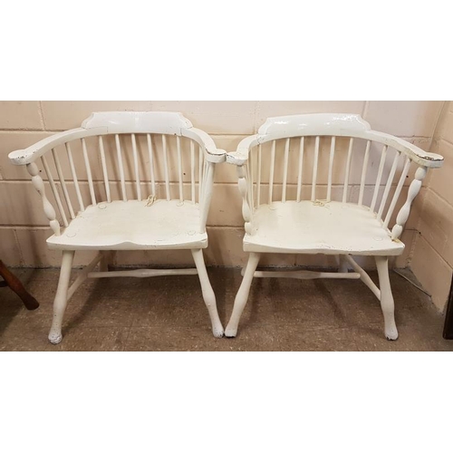 71 - Pair of Irish Style Famine Chairs (painted white), each c.28in wide