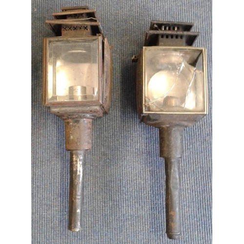 83 - Pair of Victorian Pagoda Top Carriage Lamps