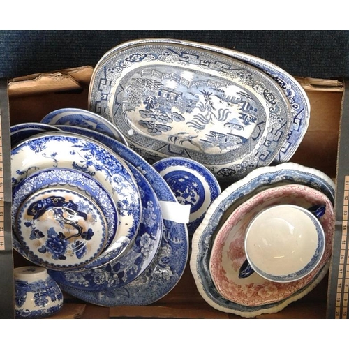 88 - Box of Various Blue and White Ware