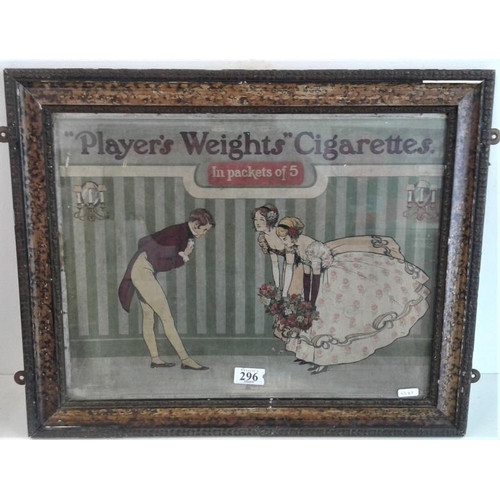 127 - 'Players Weights' Framed Showcard, c.22 x 17.5in