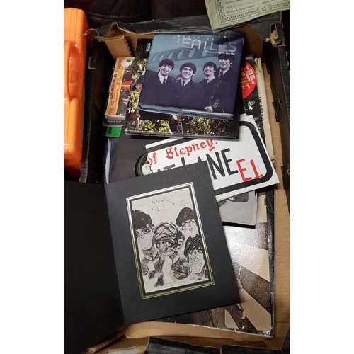 86 - Box of Beatles Books, Records etc