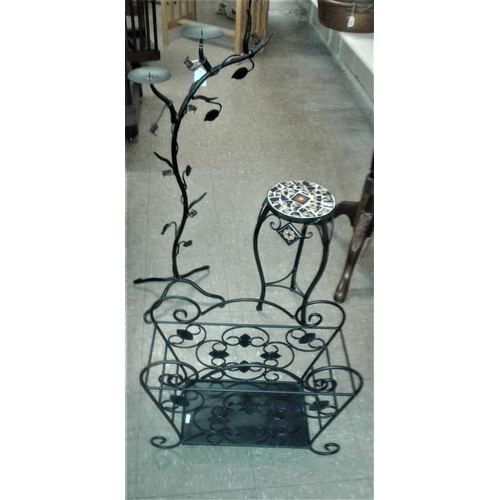 617 - Wrought Iron Plant Stand, Candle Holder and Plant/Magazine Holder