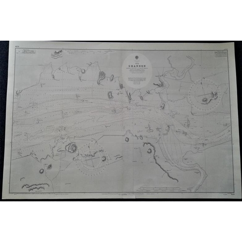 632 - Original Map of The Shannon - Middle Ground to Scarlet Reach - c. 28 x 41ins