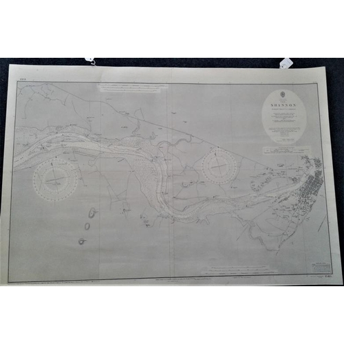 633 - Original Map of The Shannon - Scarlet Reach to Limerick - c. 28 x 41ins