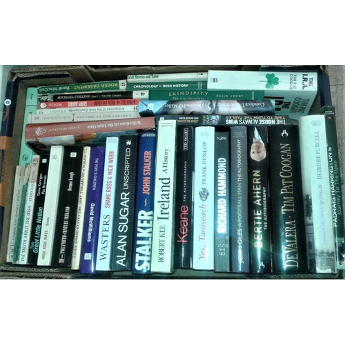 645 - Two Boxes of Books:  Biographies and Autobiographies including a signed autobiography of Bertie Aher... 