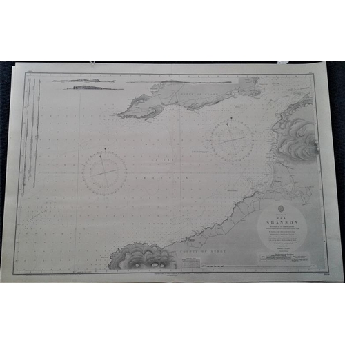 630 - Original Map of The Shannon - Entrance to Carrigaholt - 40 x 27.5ins