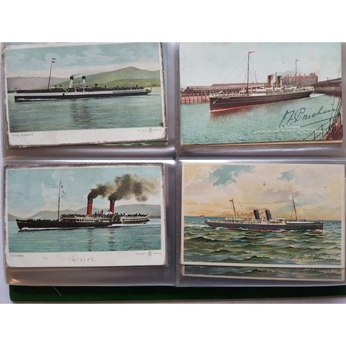 29 - Album of Postcards, many of Steamship Interest, c.120