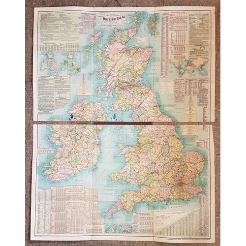 73 - Richardson’s New Chart of the British Isles. Manchester. 1909. Very large format map in two sections... 