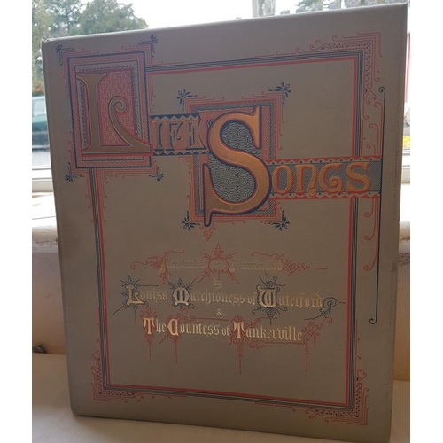 75 - Marchioness of Waterford 'Life Songs' (1884) 1st Edition. Colour Plates.  Original Gilt Decorative C... 