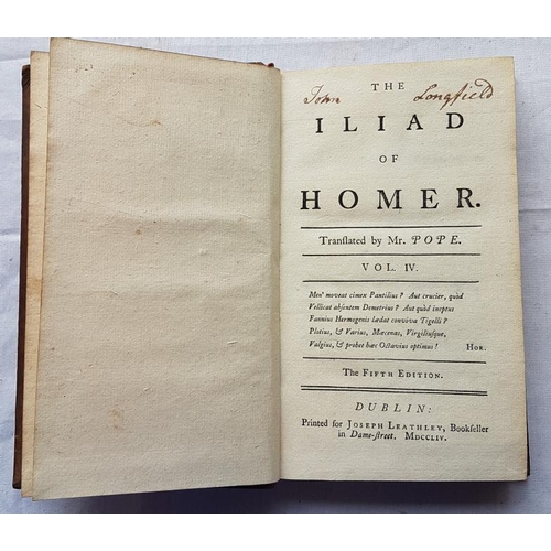 248 - Pope 'The Iliad of Homer' Dublin 1754. Five Calf Bound Works.