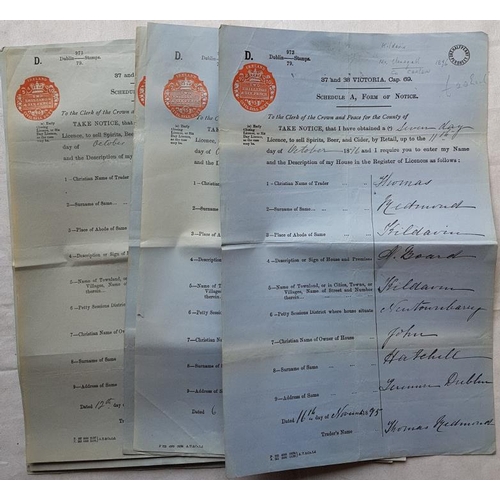 254 - Carlow Interest - Seven documents regarding Pub Licences 1894-1898