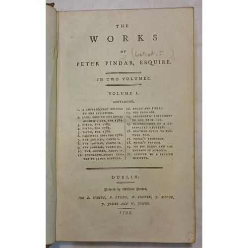 263 - 'The Works of Peter Pindar' Dublin 1795. Three Volumes. Calf.