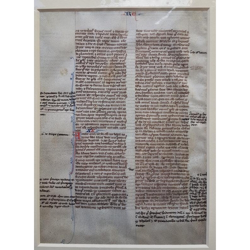 299 - Medieval Bible Manuscript Leaf. Paris. Mid-thirteenth century. Latin on vellum. Double-column Gothic... 