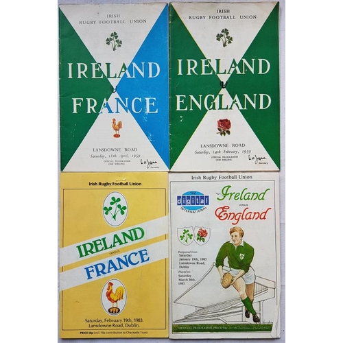 312 - Four IRFU Match Programmes, 1959 x 2, 1983 and 1985