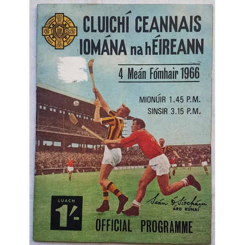 341 - All-Ireland Hurling Final Croke Park, September 1966. Kilkenny versus Cork. Programme. Excellent con... 