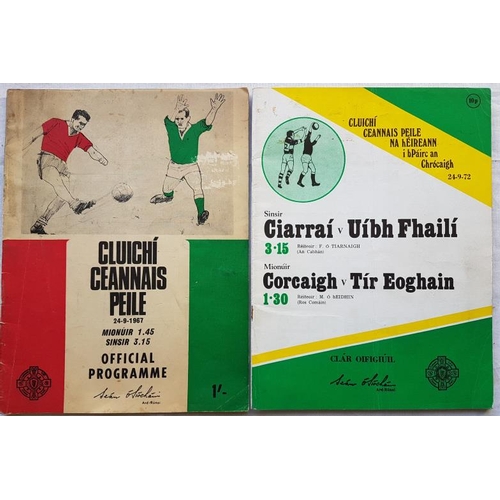 342 - 1967 All-Ireland Football Final Programme, Cork V Meath along with a 1972 Programme, Kerry V Offaly