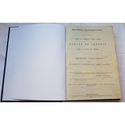 385 - Griffith's Valuations - Union of Roscrea and Thurles, Barony of Ikerrin (1851) with manuscript notes... 