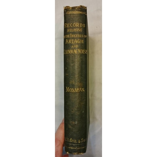 410 - Rev. J. Canon Monahan 'Records relating to Ardagh and Clonmacnoise' 1886. 1st Edition. Map. Green Cl... 