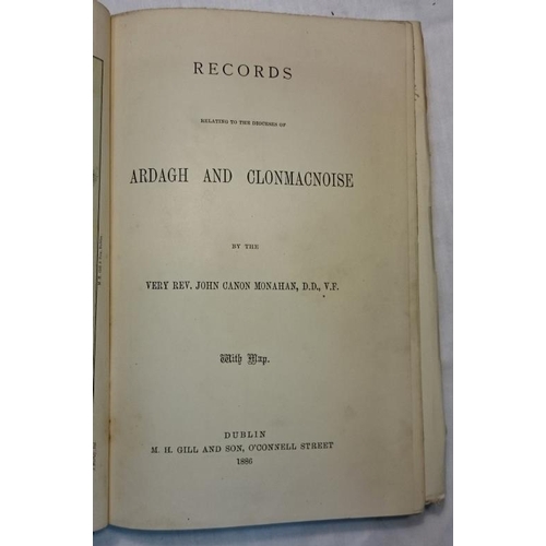 410 - Rev. J. Canon Monahan 'Records relating to Ardagh and Clonmacnoise' 1886. 1st Edition. Map. Green Cl... 