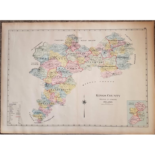 355 - King's County. Large format double-page map, folded. 74 cm by 54 cm.  Published in Philadelphia by L... 