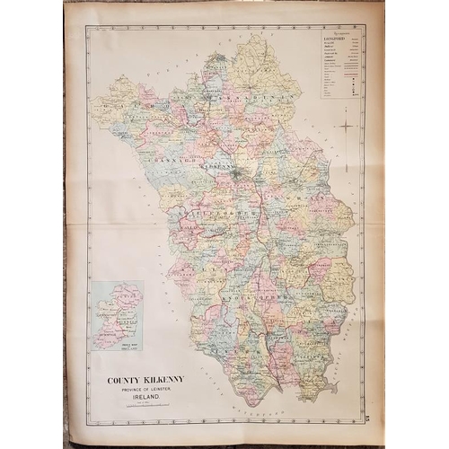 356 - Kilkenny County. Large format double-page map, folded. 74 cm by 54 cm.  Published in Philadelphia by... 