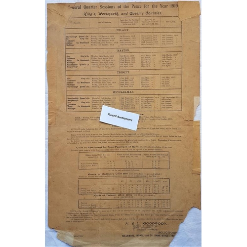 315 - [War of Independence]. King’s, Westmeath and Queen’s Counties. County Court Sessions of the peace an... 