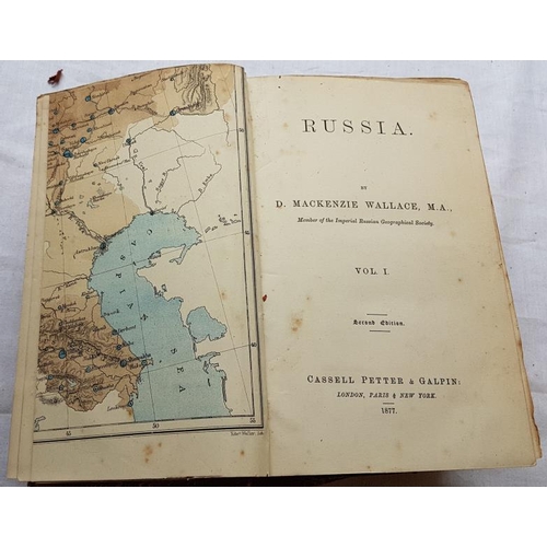 280 - Wallace's Russia, 2 vol set with folding maps, 1877