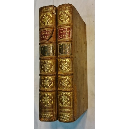 444 - 'The Comic Works of Monsieur Scarron' translated by T. Brown. 1759. Two Volumes. Calf.