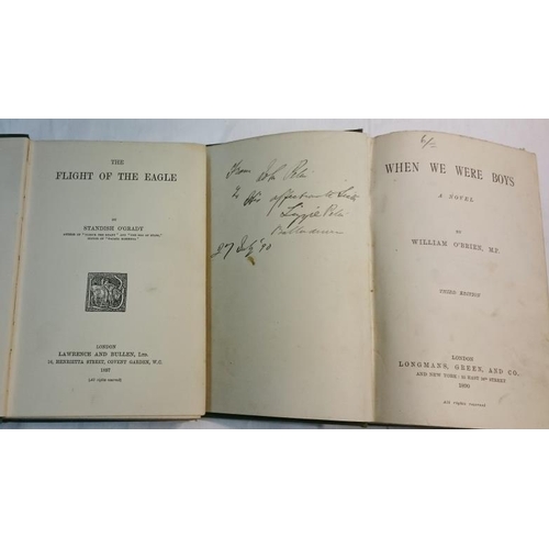 447 - Standish O'Grady 'The Flight of the Eagle' 1897. 1st Edition;   and William O'Brien 'When We Were Bo... 