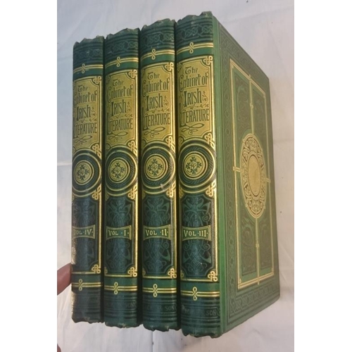 456 - C. Reed 'Cabinet of Irish Literature' Four Volumes. Gilt Green Cloth.