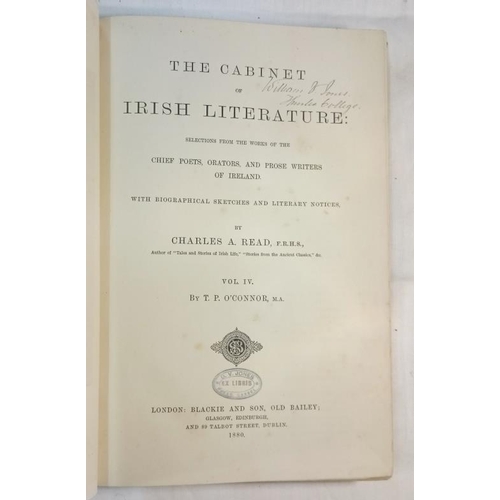 456 - C. Reed 'Cabinet of Irish Literature' Four Volumes. Gilt Green Cloth.