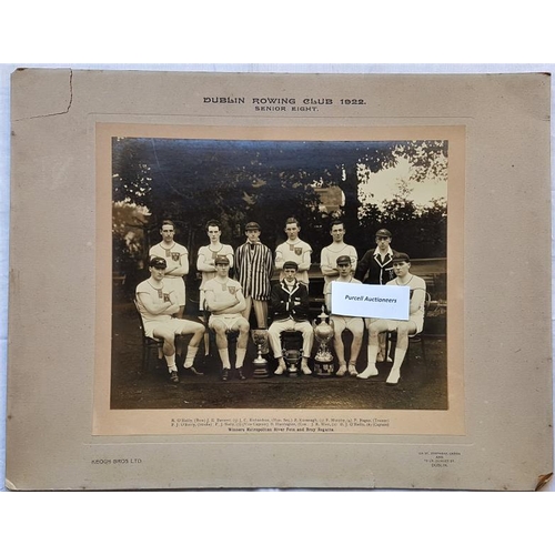 471 - Dublin Rowing Club 1922. Senior Eight. Large Format Original Photograph by Keogh Bros. large format