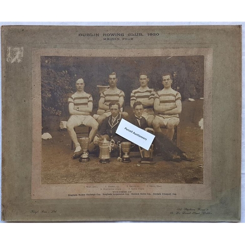 473 - Dublin Rowing Club 1920. Maiden Four. Large Format Original Photograph by Keogh Bros. large format