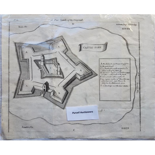 481 - Haven. [Cork] Map. 1810 showing defensive structures etc of the 17th century. Scarce