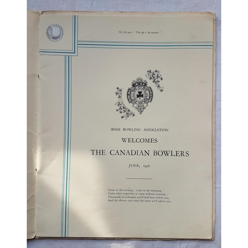 485 - 1936 Souvenir of Canadian Bowler's visit to Ireland