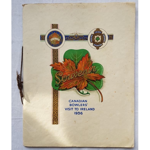 485 - 1936 Souvenir of Canadian Bowler's visit to Ireland