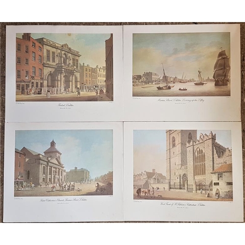 500 - Dublin. 4 large format colour historical prints of the city by Malton Press. 1973. Attractive items.