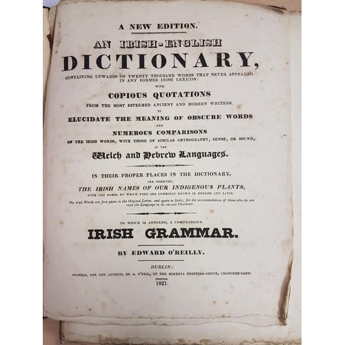 515 - Edward O'Reilly's Irish - English Dictionary. Printed by A. O'Neil, in Dublin 1821