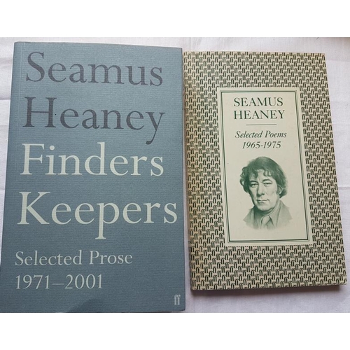 546 - Seamus Heaney 'Selected Poems 1965/75'- Signed by Heaney;  and Seamus Heaney 'Finders Keepers' (2002... 