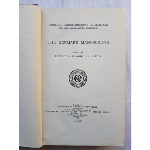 549 - The Kenmare Manuscripts. Edited by Edward MacLysaght. 1942. Original cloth binding.