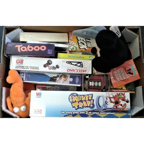 73 - Box of Games, etc. to include Meccano, Mousetrap, etc.