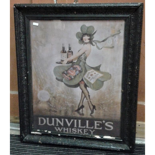 189 - 'Dunvilles Whiskey' Advertising Sign - c. 20 x 27ins