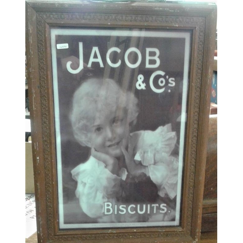 192 - 'Jacob & Co. Biscuits' Advertising Sign with Jacob's Frame - c. 17 x 23ins