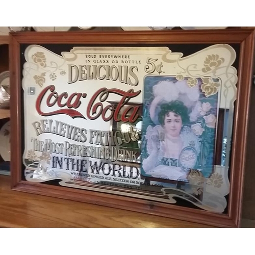 241 - Large Coca Cola 'Relieves Fatigue' Advertising Mirror 39