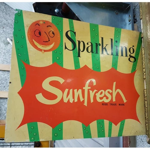 243 - Double Sided 'Sparkling Sun Fresh' Advertising Sign - 16 x 13ins