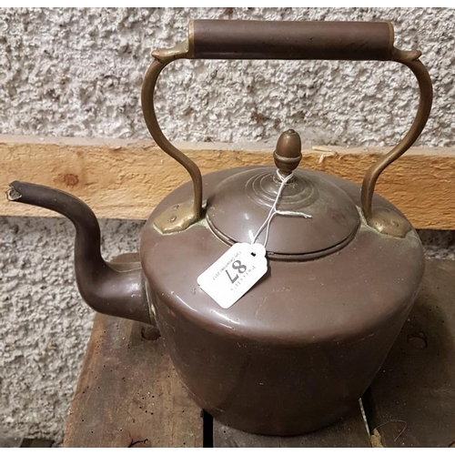 87 - Victorian Copper and Brass Mounted Kettle